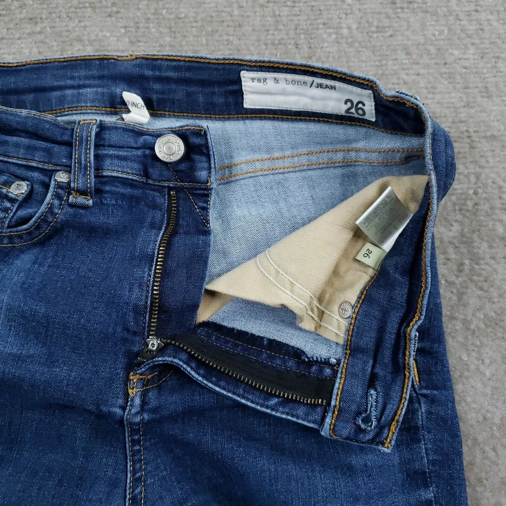 Rag & Bone‎ Jeans Womens 26 Blue 10 Inch Ankle Skinny Mad River Mid Rise Stretch